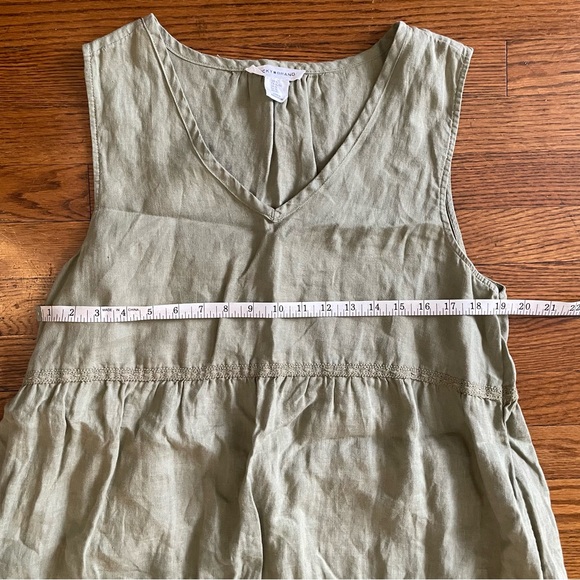 Lucky Brand Green 100% Linen Sleeveless Mini Sun Dress - Picture 2 of 6